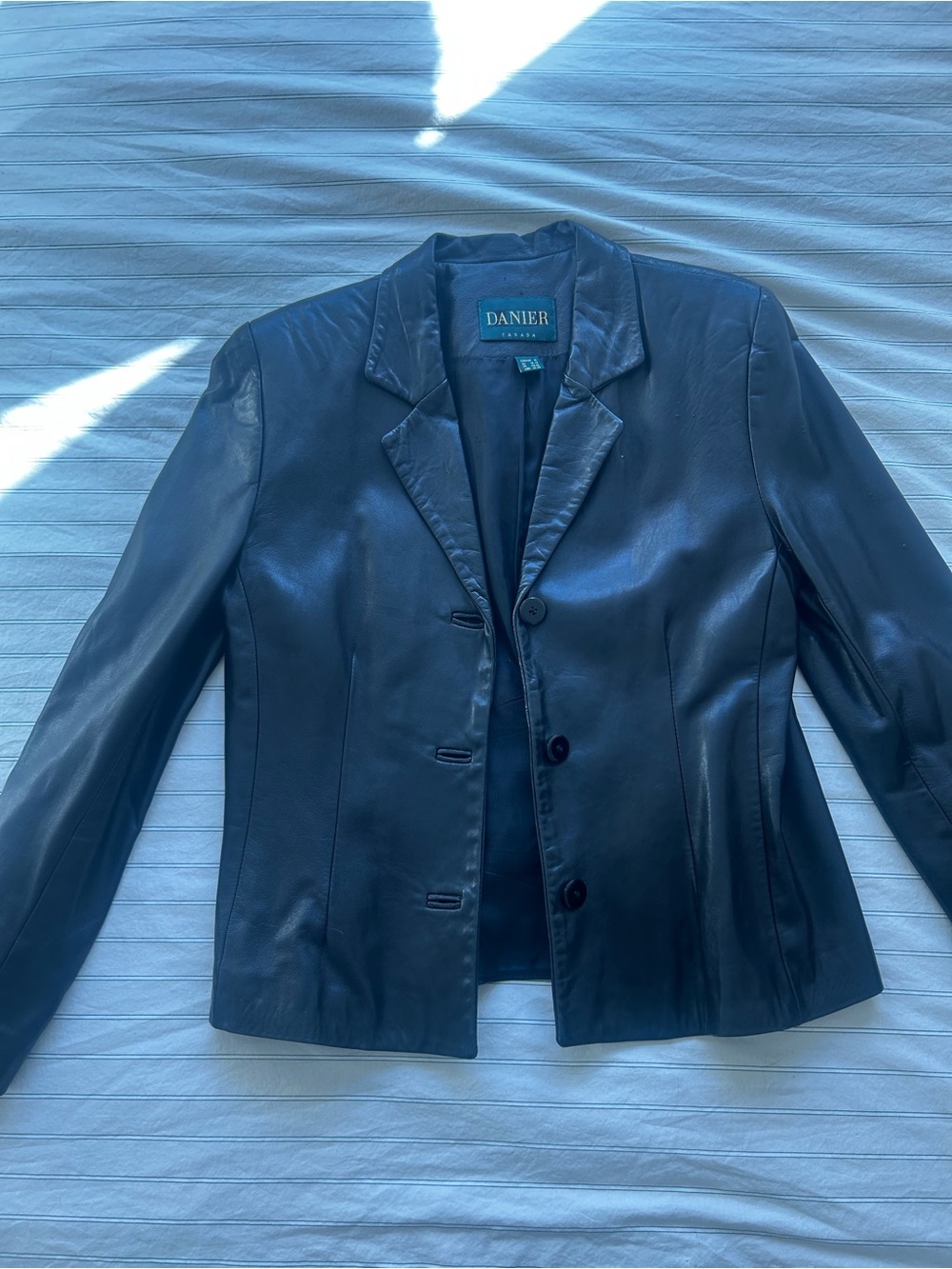 Black Danier Leather Blazer